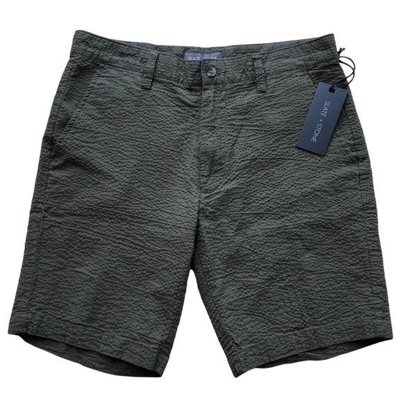 Slate & Stone Olive Green Seersucker Shorts Size 30 NWT - Picture 13 of 13